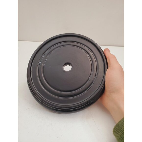 vintage Round base for pot,figurine, Vase base,Oriental darkbrown base,base for - Picture 7 of 10